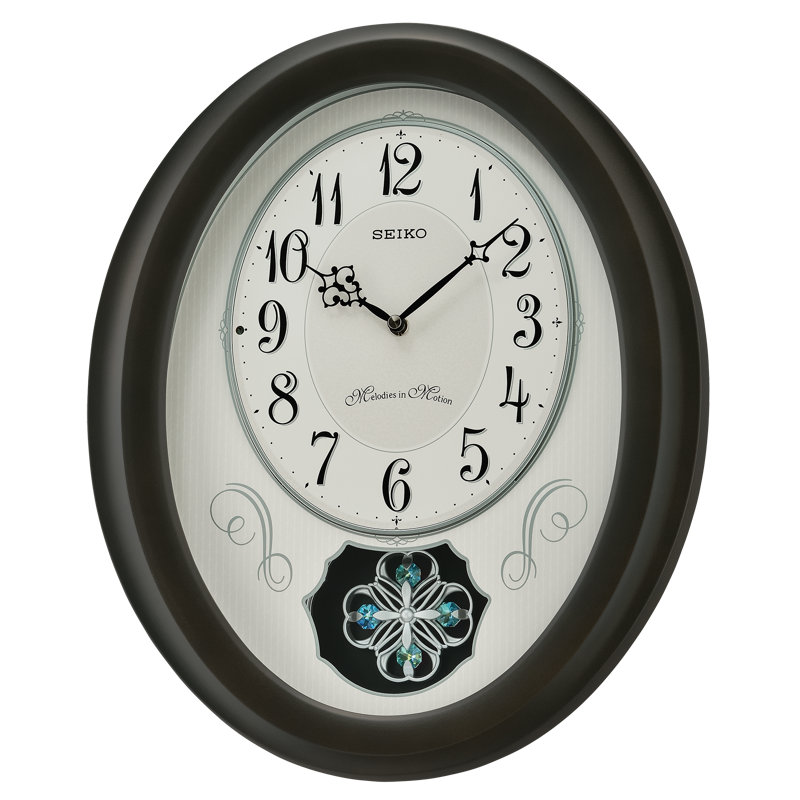 QXM606NLH Melodies In Motion Clock, Brown