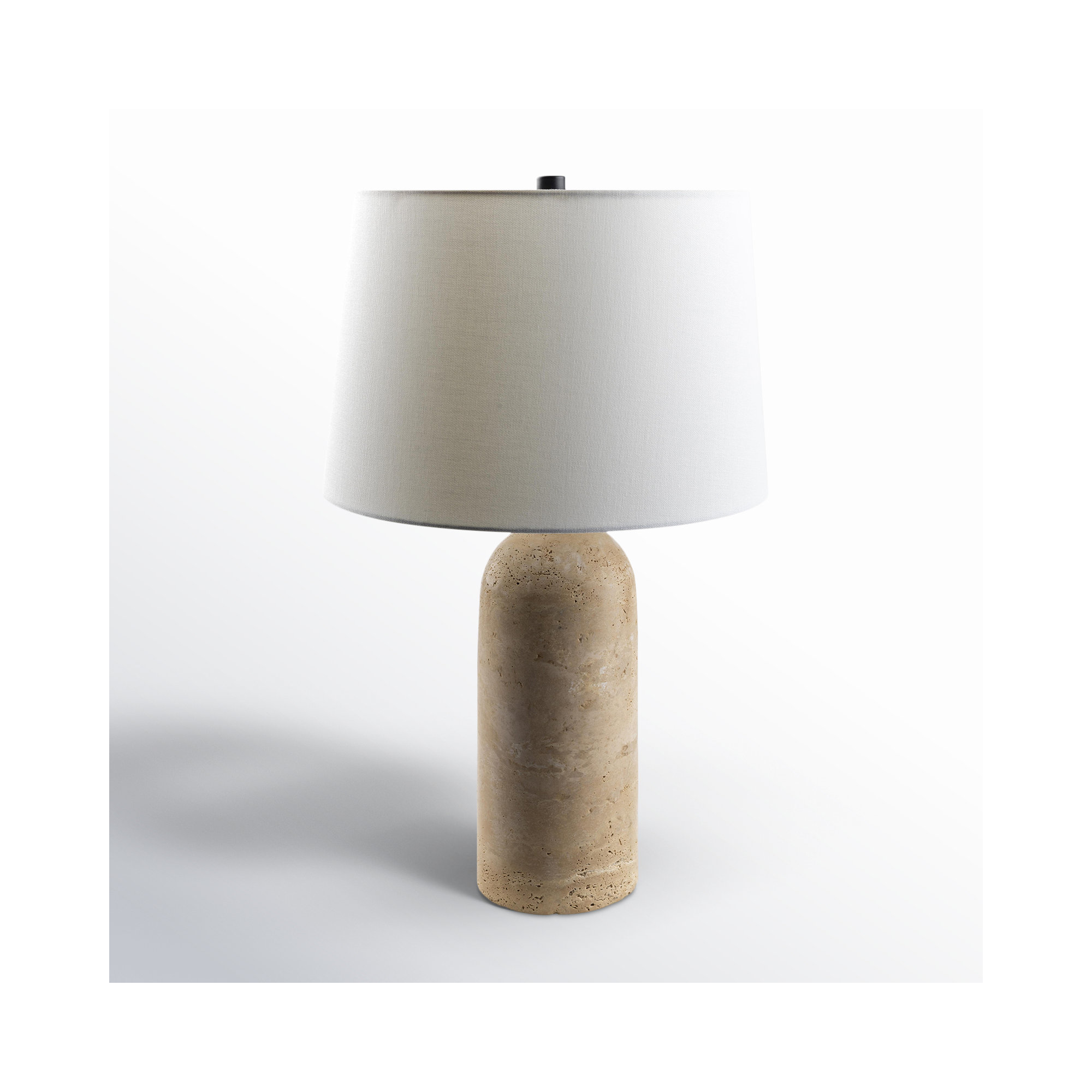 Holderness Travertine Table Lamp, 25" H x 15" W x 15" D