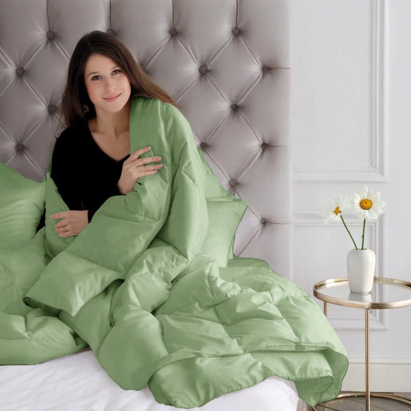 Housse de couette en duvet synthétique toutes saisons toutes saisons, Très grand lit, Sauge
