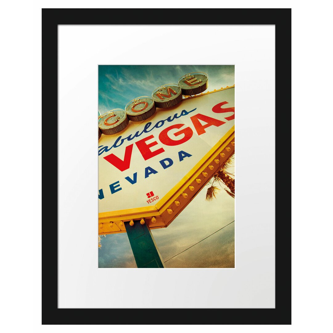 Gerahmtes Poster Las Vegas Retro Look