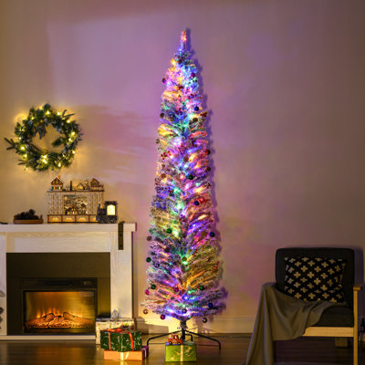225cm H Lighted Artificial Spruce Christmas Tree