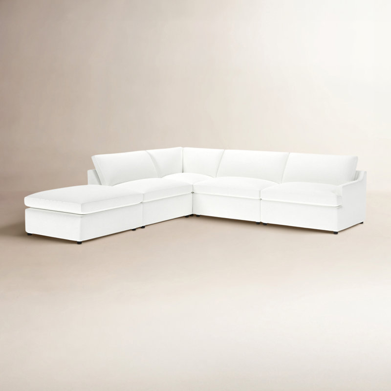 Essex 5-Piece Upholstered Modular Sectional, Left Hand Facing, Mila Garnet Polyester