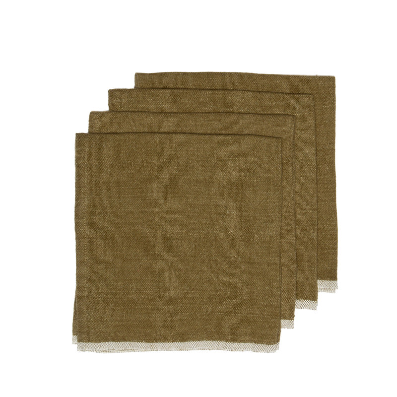 Chunky Linen Square Napkins, Green