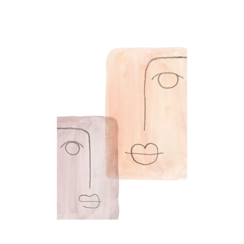 Abstract Faces II - Painting on Canvas, 30.48cm H x 20.32cm W x 1.91cm D, Wrapped Canvas