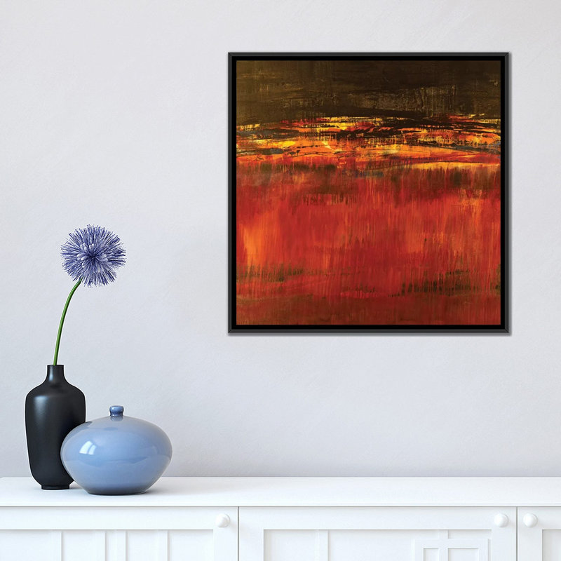 «Molten Lava», reproduction sur toile, H 26 po x l 26 po x P 1,5 po, Toile encadrée noire, Pas de tapis