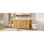 Meuble-lavabo moderne en bois avec rangement double, tablettes réglables