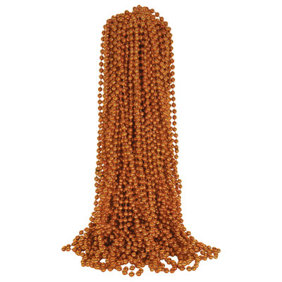 Perles de fête orange Beistle - paquet de 50, colliers de perles en plastique en vrac, accessoires de costume légers pour le Mardi Gras, réveillon du Nouvel An, fêtes à thème, décor de scène, accessoires de photomaton et décoration d'événement, 33 po