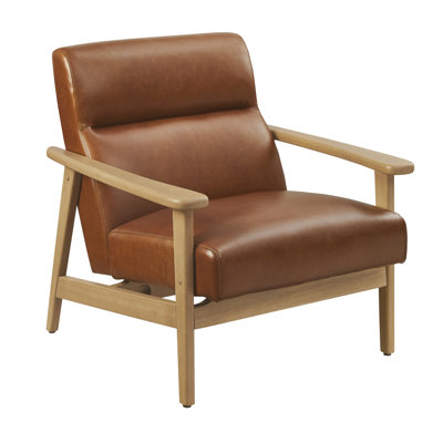 Ford Genuine Leather Solid Wood Armchair