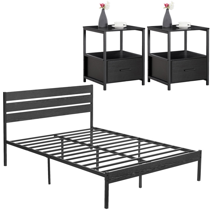Kempst Steel Piece Bedroom Set, Full / Double