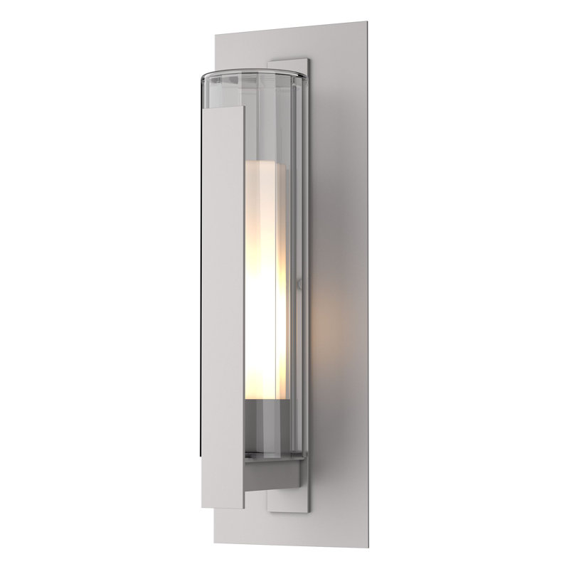 Forged Vertical Bar 1 - Bulb Outdoor Flush Mount, Coastal Burnished Steel, Pearl, 18.8" H X 6.5" W X 5.7" D