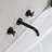 High Flow 2-Handle Wall-Mounted Stainless Steel Tub Filler With Rough-In Valve-123130268