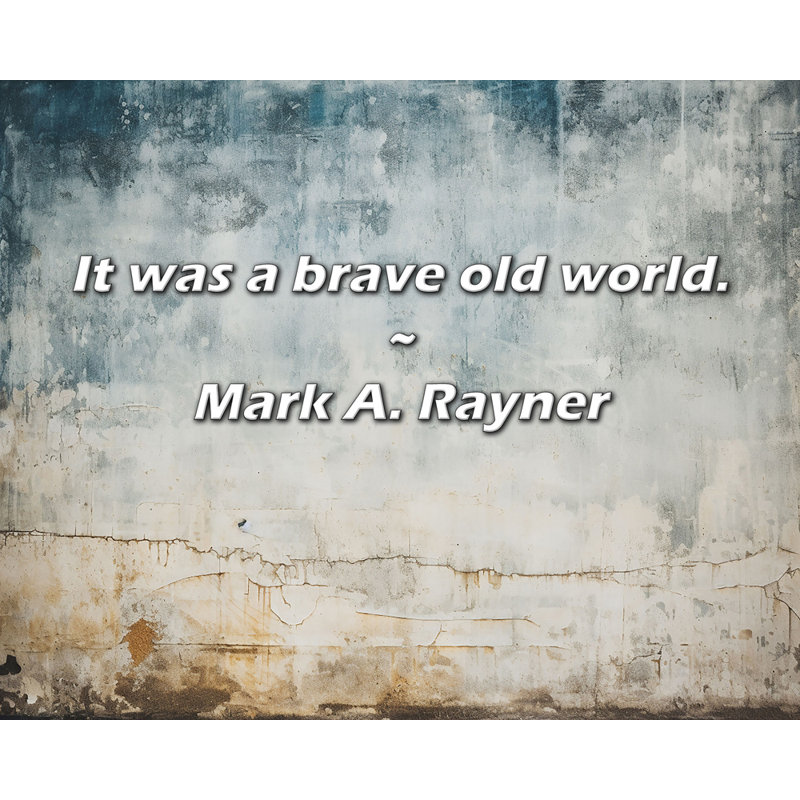 Citation artistique «It was a brave Old World.» Toile tendue par Mark A. Rayner Gallery, H 24 po x l 17 po