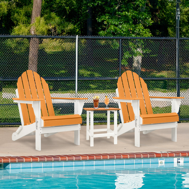 Rakesh HDPE Folding Adirondack Chair, Orange