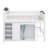 All-in-One Elevated Bed Featuring Multi-Compartment Cabinet, Hanging Closet, and Energy-Efficient LED Strip-149267907