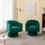 Fauteuil demi-tonneau pivotant en velours capitonné de 28 pouces de largeur Murrow-303570724