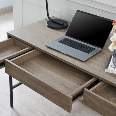 47.75'' W Mid-Century 3-Drawer Writing Desk