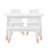 Kids 4-Piece Wood Seating Set With Table, 2 Chairs, And Bench Seat For 2-1671082348