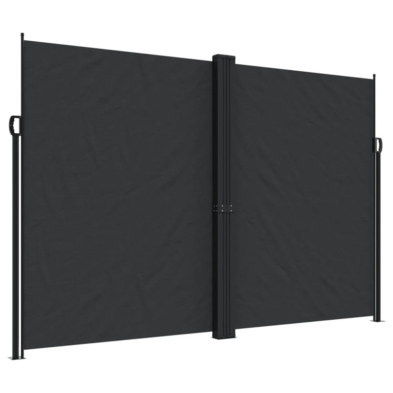 Dakota Fields Retractable Side Awning, 220cm H x 600cm W, Black