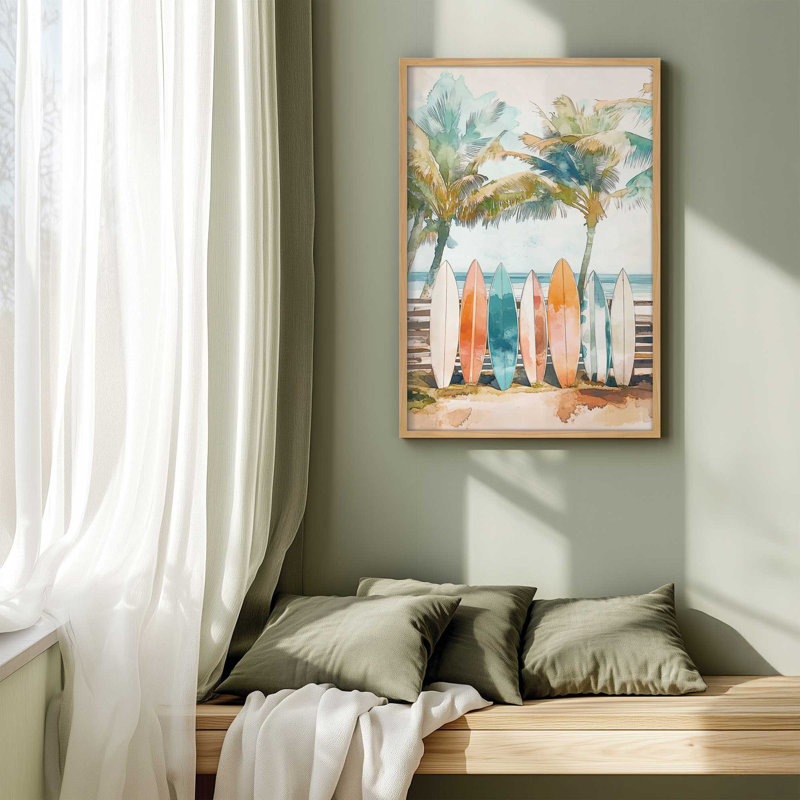 «Tropical Board», reproduction encadrée, H 15,25 po x l 12,25 po, Chrome poli
