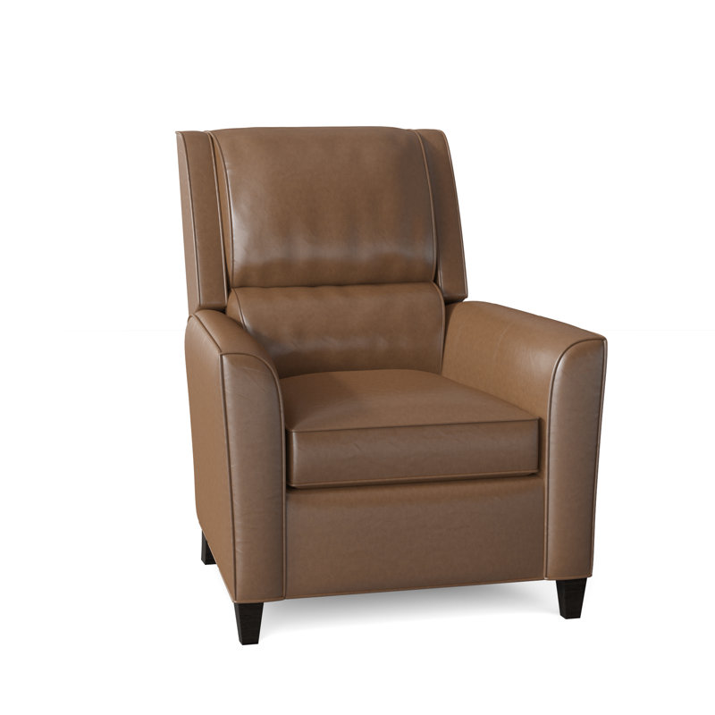 Roswell Recliner, Milestone White Genuine Leather, Manual, Cobblestone