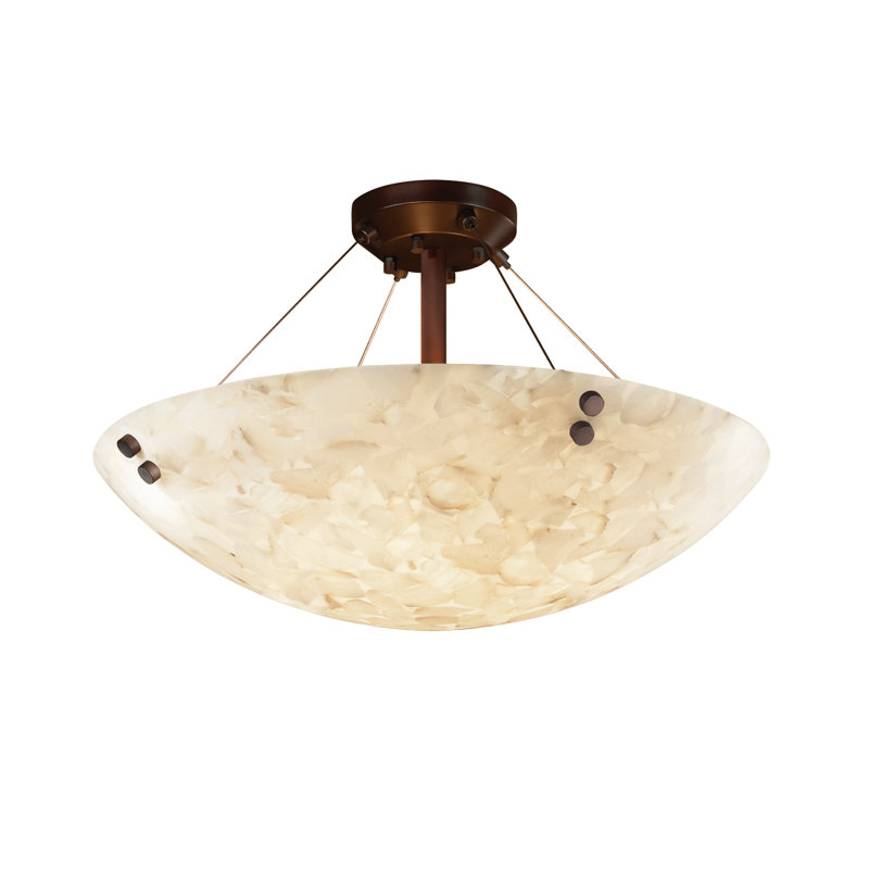 Plafonnier encastré 6 lumières pour cuve unique Asae, Cylindres appariés, Bronze foncé