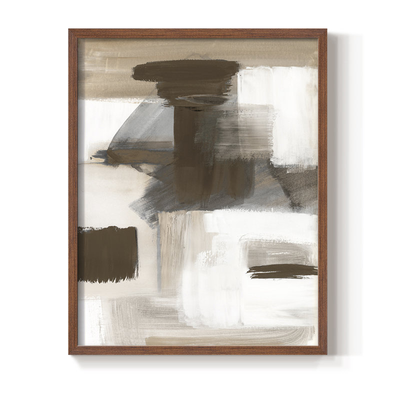 Navigating Neutrals Framed Print - Solid Wood, 11" H x 9" W, Walnut