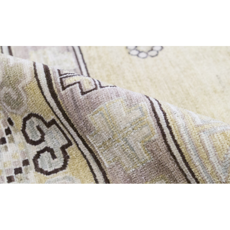 Tapis unique mauve / jaune / blanc de haute qualité noué à la main Zieglar