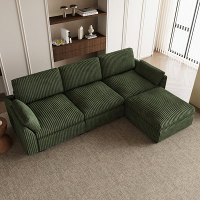Canapé modulaire en L avec repose-pieds