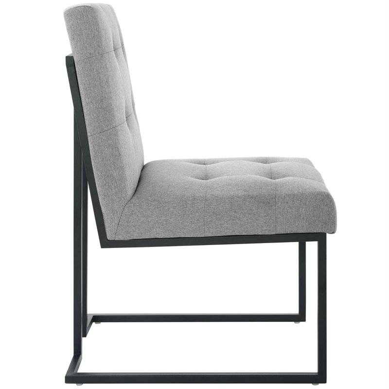 Privy Black and Light Gray Upholstered Side Chair