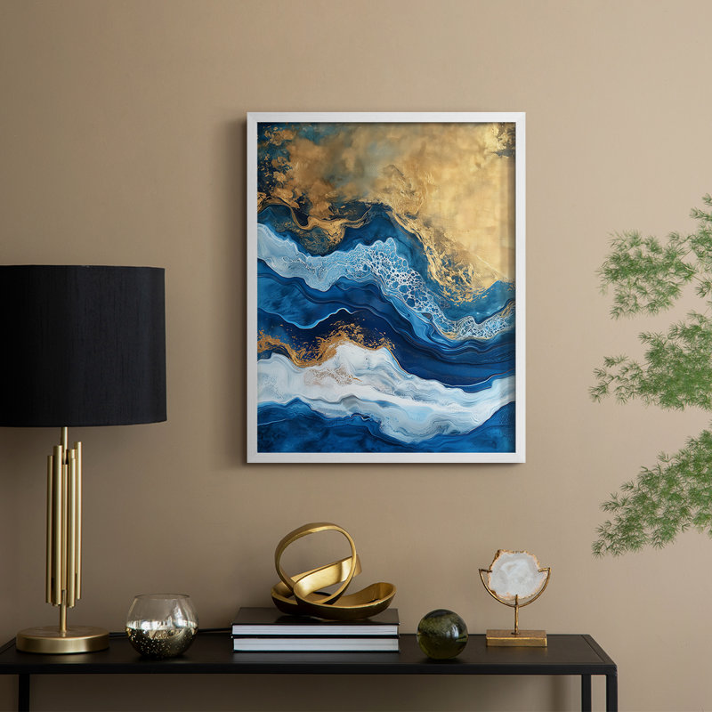 ABSTRACT Series CDXVIII  -Premium Framed Print -Ready to Hang - No Nails Required, White, 15" H x 12" W