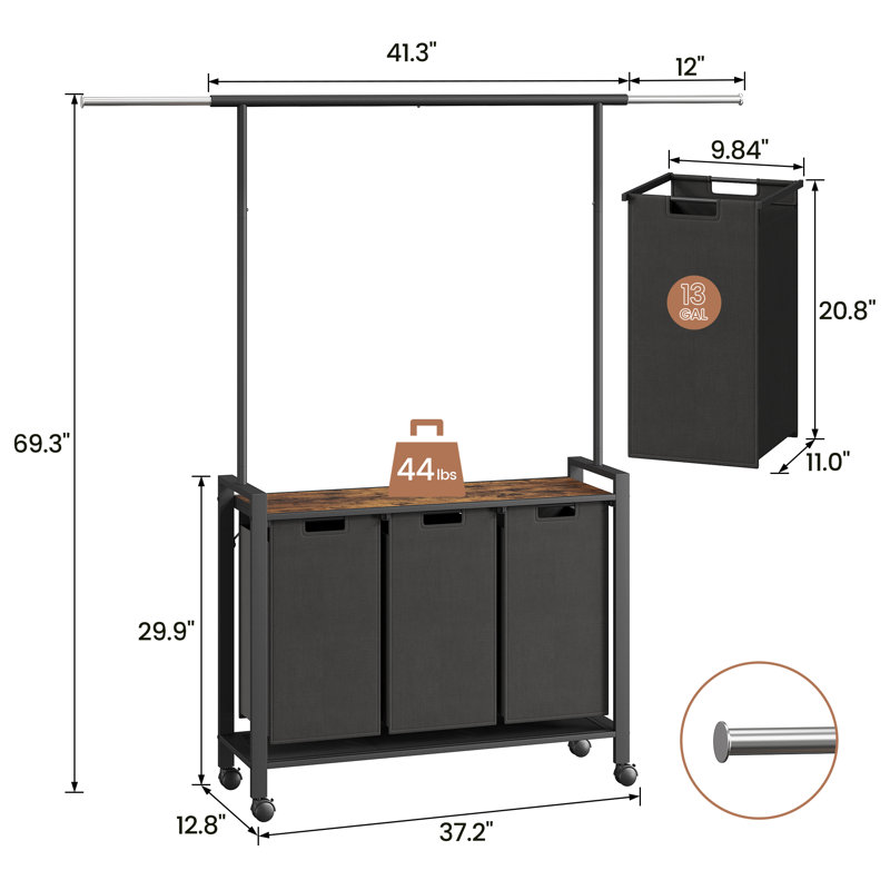 Laundry Room Organizer with Wheels