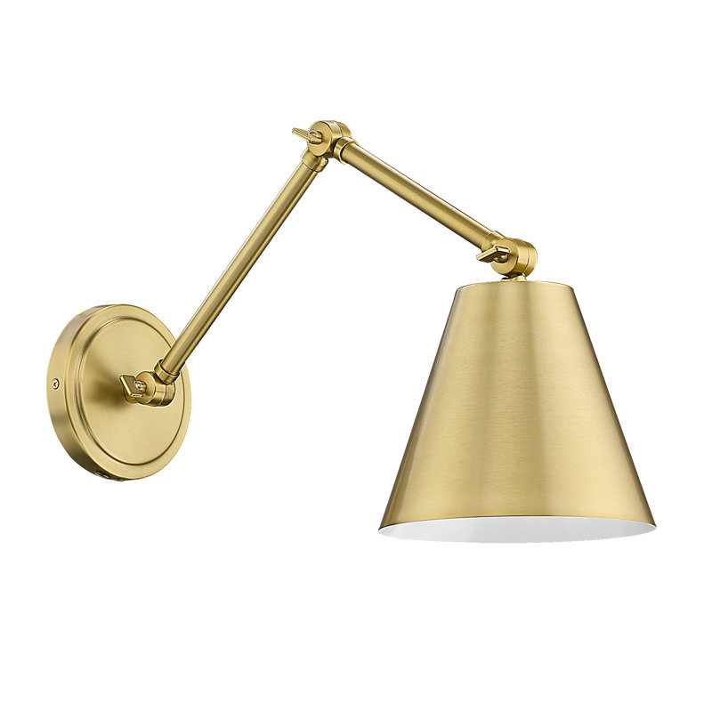 Alysa Steel Swing Arm Sconce, Modern Gold