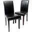 Chaise de style urbain, 2, en bois massif, noir, l 21 po x l 16,5 po x H 35,5 po, facile à nettoyer et revêtement noir
