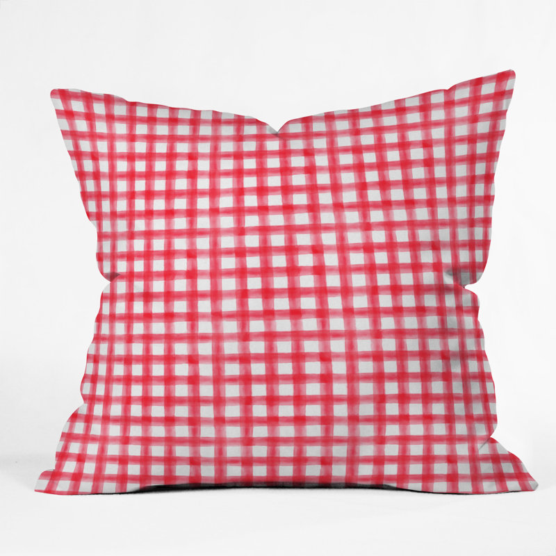 Coussin décoratif petite flèche co aquarelle de bufflonne, 20 po x 20 po, Rouge