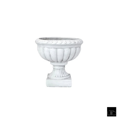 Zale Classic Fluted Garden Urn Planter with Pedestal Base