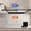 Porte de douche sans cadre, verre trempé transparent, noir mat, l 56-60 po x H 76 po-122279806