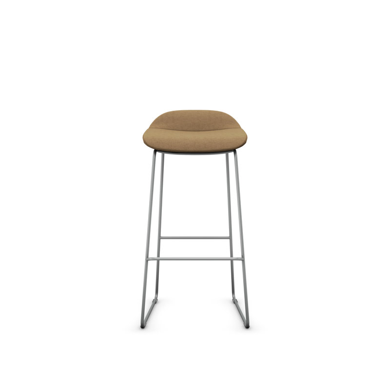 Tabouret Lilly , Argent, Polyester latte, Tabouret de bar (siège d'une hauteur de 30 po)