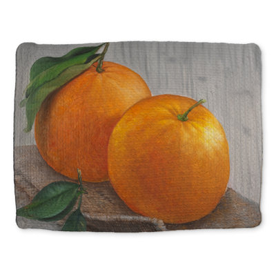 Two Oranges Braided Polyester Placemat | Hyperrealist Decor