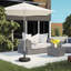 Base de support de parasol ronde 18 po, 40 lb en béton robuste avec support en métal, convient aux poteaux de 1,5 po à 2 po, aspect bronze et extérieur
