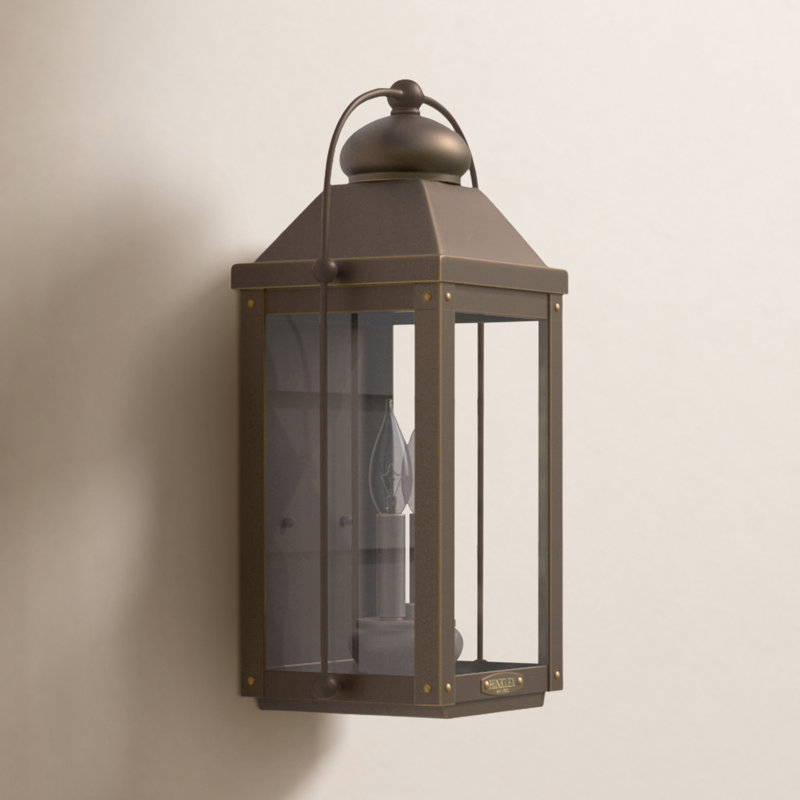 Anchorage 2-Light Outdoor Wall Lantern, Light Oiled Bronze, 17.75" H x 9.25" W x 7.75" D