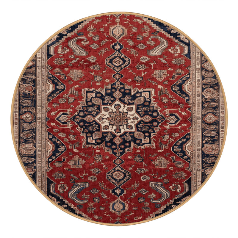 Tapis brun lavable à la machine, Rond 3 pi