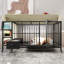 Cage en fer pour animaux avec tiroirs, grand cadre de rangement beige et noir-1314853616