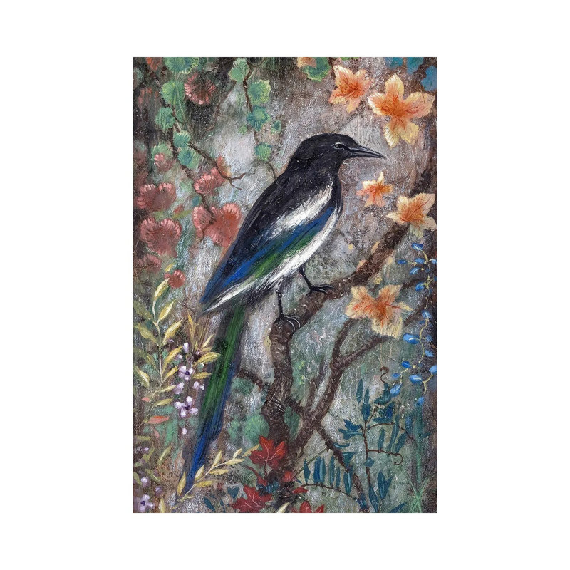 Magpie by Lisa Marie Kindley - Wrapped Canvas Painting, 101.6 cm H x 66.04 cm W x 1.91 cm D