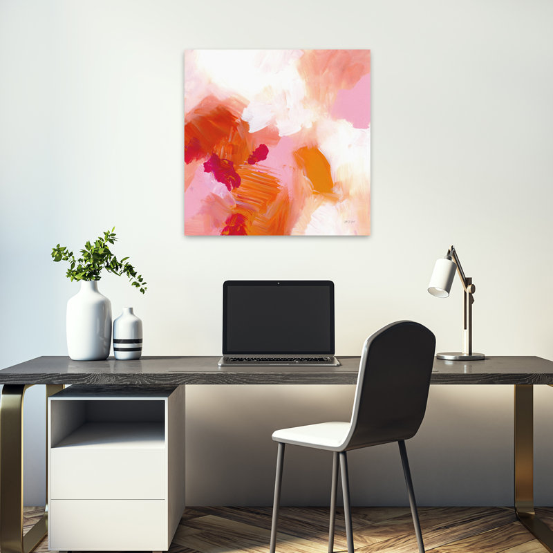 Warmth Ii, art abstrait contemporain, H 18 po x l 18 po