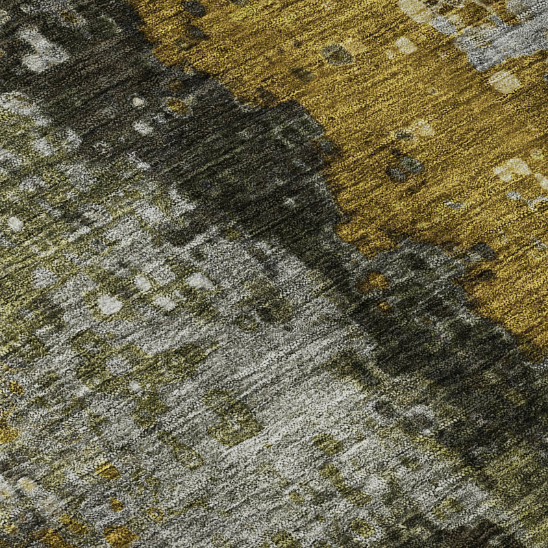 Premium Machine Washable Mayfield AMF2242 Abstract Rug, 10' x 14', Pewter