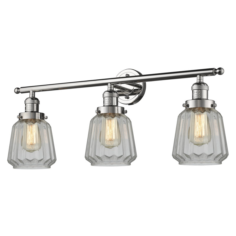 Vinson 3 - Light Dimmable Vanity Light, Polished Nickel, Clear