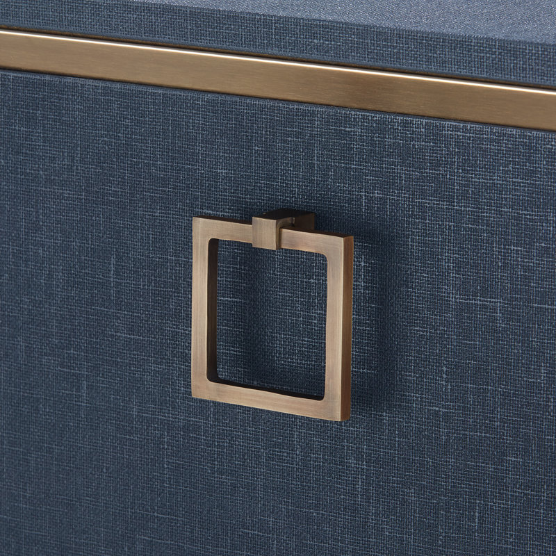 Ansel 72 in. W Sideboard, Navy Blue, Bronze Finished Brass, Santino - Square