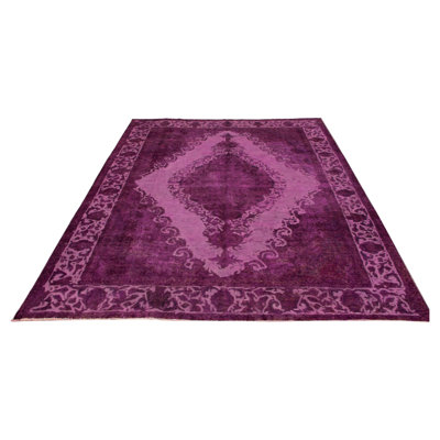 One-of-a-Kind 10' X 12'8" 1980s Wool Area Rug in Purple