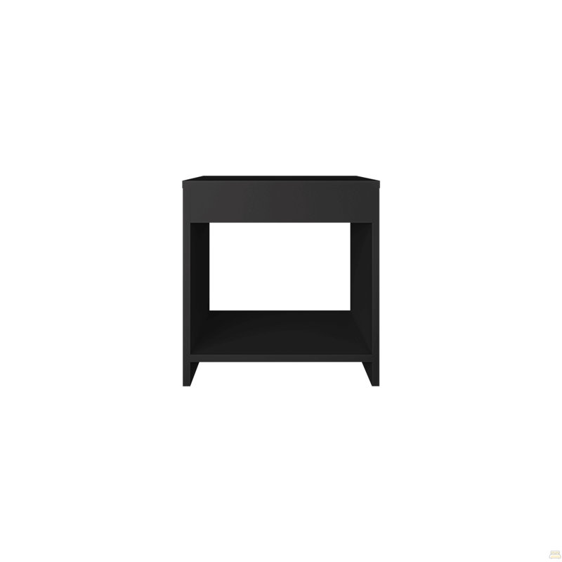 Table de chevet 16,5 "avec tablette ouverte, Noir
