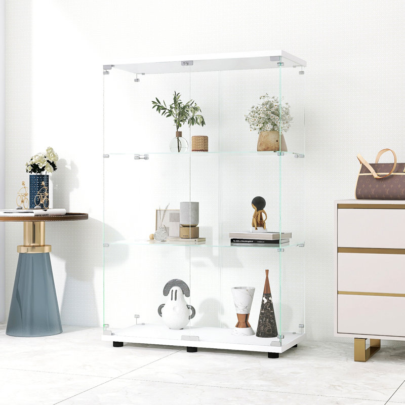 Vitrine à deux portes et 3 tablettes avec porte